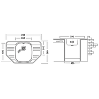 Кухонная мойка Ukinox Гранд GRP780.490 --GT8K 2C- (с сифоном)
