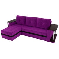 Угловой диван Craftmebel Атланта М угловой 2 стола (боннель, левый, фиолетовый вельвет)