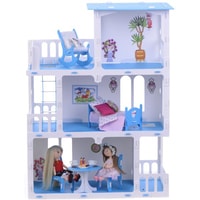 Кукольный домик Krasatoys Дом Маргарита с мебелью 000272 (белый/голубой)