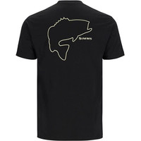 Футболка Simms Bass Outline T-Shirt (XXL, черный)