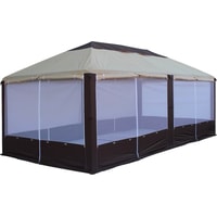 Тент-шатер Митек Пикник-Элит 4x3 м (бежевый/коричневый)