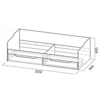 Кровать NN мебель КР 1 90х200 (дуб сонома)
