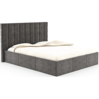Кровать Bon Mebel Эва с ПМ 160x200 (велюр серый)