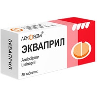 Препарат для лечения заболеваний сердечно-сосудистой системы Лекфарм Экваприл, 5 мг/10 мг, 30 табл.