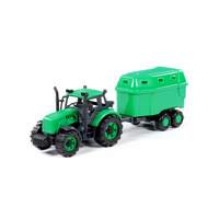 Трактор Полесье Прогресс с прицепом для перевозки животных 94643 (зеленый)