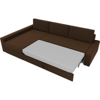 Угловой диван Лига диванов Версаль 29472 (левый, микровельвет, коричневый)