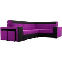 Угловой диван Лига диванов Модена 100278 (правый, микровельвет, фиолетовый/черный)