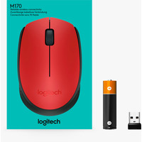 Мышь Logitech M171 (красный/черный)