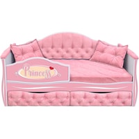 Кровать-тахта Настоящая мебель Иллюзия 180x80 (вельвет, розовый)