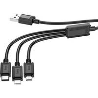 Кабель Hoco X74 USB Type-A - microUSB/USB Type-C/Lightning (1 м, черный)