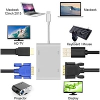Разветвитель USBTOP 4в1 USB3.1 Type-C на HDMI/VGA/DVI/USB3.0