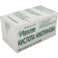 Витамины, минералы Лекхим Никотиновая Кислота, 50 мг, 50 табл.