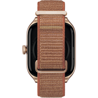 Умные часы Amazfit GTS 4 (золотистый, с коричневым нейлоновым ремешком)