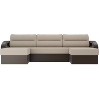 П-образный диван Лига диванов Форсайт 100827 (бежевый/коричневый)
