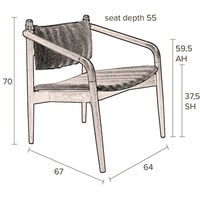 Интерьерное кресло Dutchbone Torrance Lounge (серый/коричневый) в Лиде