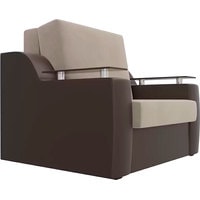 Кресло-кровать Mebelico Сенатор 105465 80 см (бежевый/коричневый)