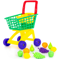 Тележка игрушечная Полесье №7 с набором продуктов 61911 (зеленый/желтый)