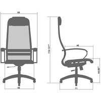Кресло Metta SU-1-BK Комплект 4, Pl тр/сечен (резиновые ролики, оранжевый)