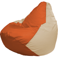 Кресло-мешок Flagman Груша Г2.1-207 (оранжевый/светло-бежевый)