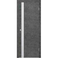 Межкомнатная дверь Юркас Stark ST12 ДО 60x200 (бетон темный/зеркало матовое)
