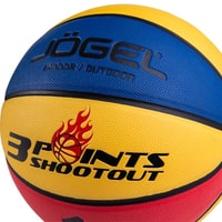 Баскетбольный мяч Jogel Streets 3 Points (7 размер, желтый/синий/красный)