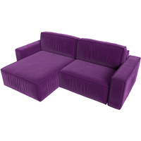 Угловой диван Лига диванов Прага классик левый (микровельвет, фиолетовый)
