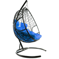 Подвесное кресло M-Group Для двоих 11450410 (черный ротанг/синяя подушка)