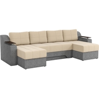 П-образный диван Mebelico Сенатор 59365 (рогожка, бежевый/серый)