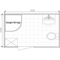 Душевая кабина Domani-Spa Delight 99 High 90x90 с гидромассажем (прозрачное/белый)