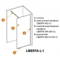 Душевая стенка Cezares LIBERTA-L-1-140-C-Cr