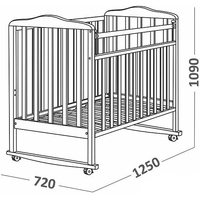 Классическая детская кроватка СКВ-Компани Митенька 160118 (венге)