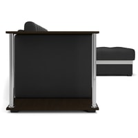 Угловой диван Мебель-АРС Атланта угловой (экокожа, черный/белый)