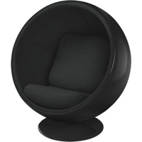 Интерьерное кресло Gut Geschaft Шар (астра-велюр, черный/черный)