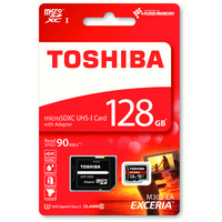 Карта памяти Toshiba EXCERIA microSDXC 128GB + адаптер [THN-M302R1280EA]