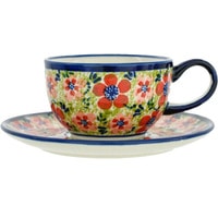 Чашка с блюдцем Boleslawiec Ceramics CUP WITH SAUCER -DU-205 883883S/DU-205/1