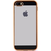 Чехол для телефона InterStep Frame для Apple iPhone 5/5S (прозрачный/золотистый)