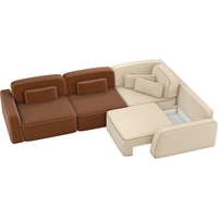 Угловой диван Mebelico Гермес 59300 (рогожка, коричневый/бежевый)