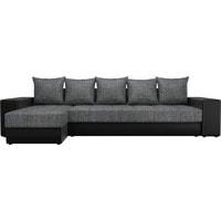 Угловой диван Лига диванов Дубай 29105 (левый, рогожка, серый/черный)