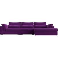 Угловой диван Mebelico Пекин Long 115438 (правый, микровельвет, фиолетовый)