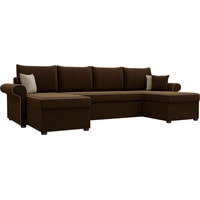 П-образный диван Лига диванов Милфорд 31570 (микровельвет, коричневый)