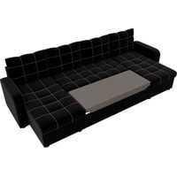 П-образный диван Лига диванов Ливерпуль 31470 (микровельвет, черный)