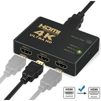 Переключатель DL-LINK 3x1 HDMI UltraHD 4K 3D + пульт ДУ, активный