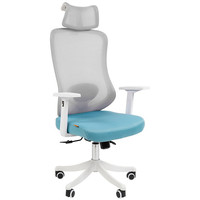 Кресло CHAIRMAN CH563 (ткань/сетка, белый/бирюзовый)