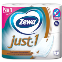 Туалетная бумага Zewa Just1, 4 слоя (4 рулона)