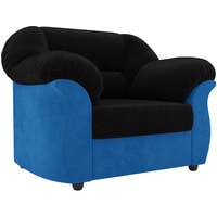 Интерьерное кресло Лига диванов Карнелла 105834 (велюр, черный/голубой)