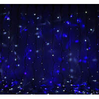 Световой дождь Luazon Занавес (пвх черный, 2x3 м, бело-синий) [1080241]