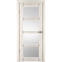 Межкомнатная дверь IstokDoors Горизонталь-12 ДЧ 90x200 (дуб снежный/светлое стекло)