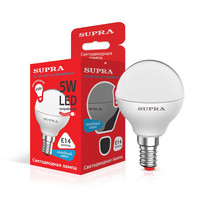 Светодиодная лампочка Supra SL-LED-ECO-G45 E14 5 Вт 4000 К [SL-LED-ECO-G45-5W/4000/E14]