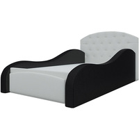 Кровать Mebelico Майя 140x70 (кожзам, белый/черный)