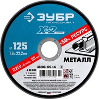 Отрезной диск Зубр Профессионал 36200-125-1.6_z03